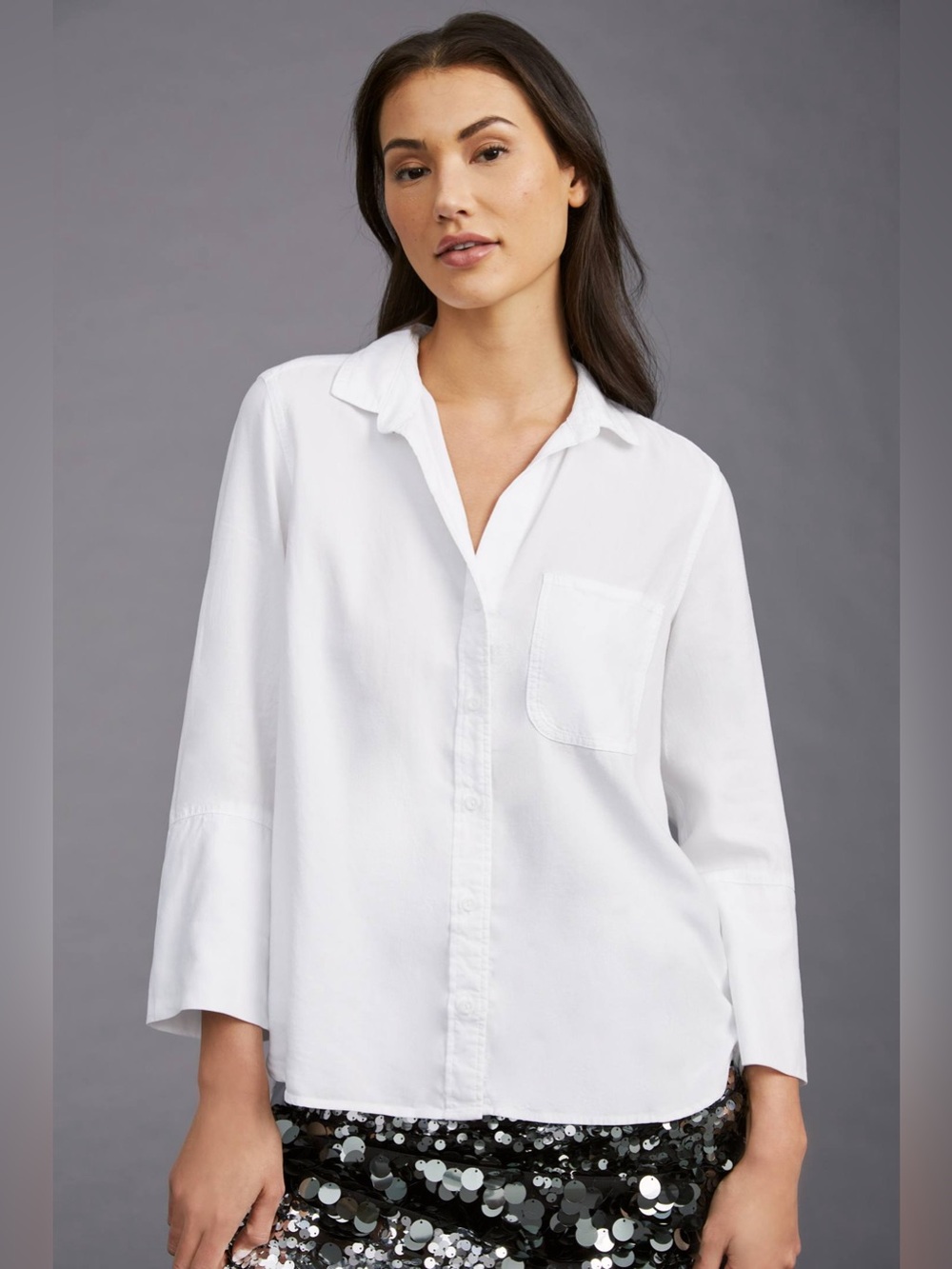Anthropologie cloth and stone buttondown shirt size Large